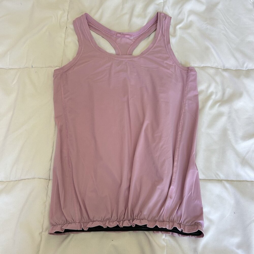 Athleta Womens Tank Top Racerback Light Pink Sleeveless Round Neck Yoga Sticky